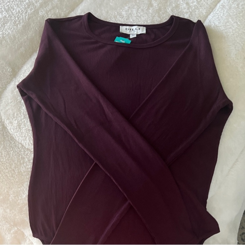 Gilli Rich Plum Long Sleeve Bodysuit